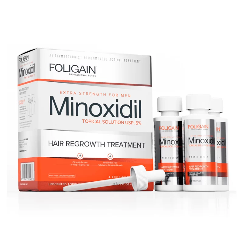 caixa de minoxidil foligain