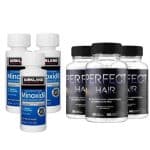 3 frascos de minoxidil kirkland + 3 potes de perfect hair