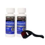 combo 2 frascos de minoxidil kirkland + dermaroller