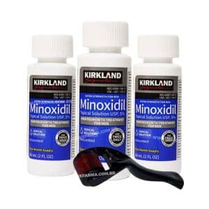 combo 3 frascos de minoxidil + dermaroller